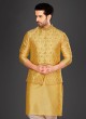 Silk Mirror Work Nehru Jacket Suit